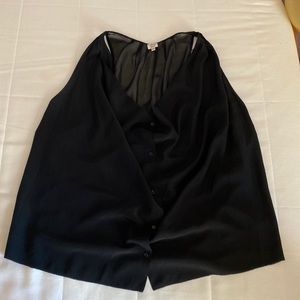 Wilfred Medium Black Tank Top Silk Button Shirt